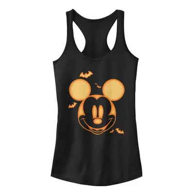 Disney Friends Halloween Mickey Carving Juniors Racerback Tank Black