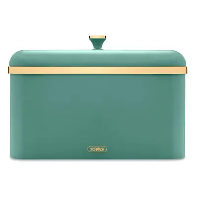 Bread bin Jade and Champagne Gold Cavaletto TOWER Kitchen Storage Breadbin