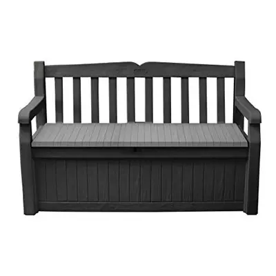 Keter Eden Bench 265L Outdoor Garden Storage Box Garden Furniture - Graphite and Grey