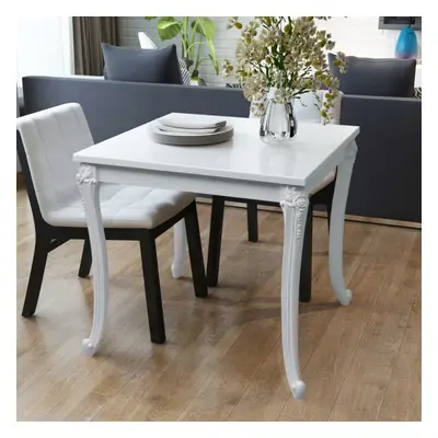 vidaXL Dining Table 80x80x76 cm High Gloss White