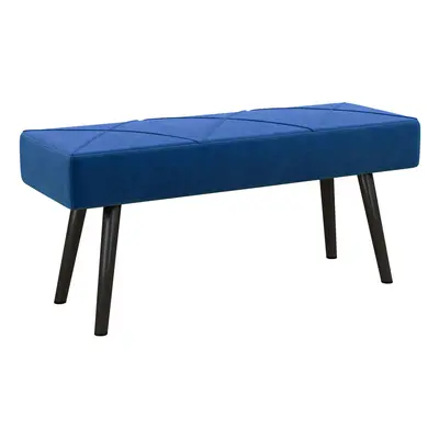 HOMCOM End of Bed Bench, Upholstered Hallway Bedroom with Steel Legs, Blue