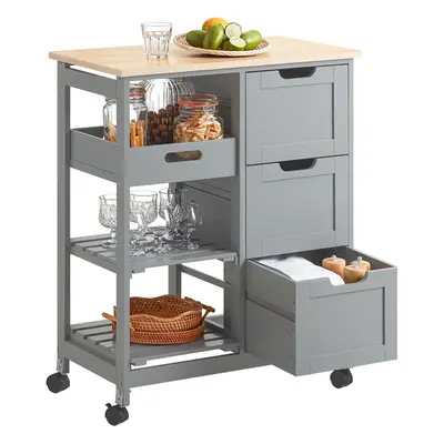 SoBuy FKW79-HG, Kitchen Trolley Cart Kitchen Storage Trolley Serving