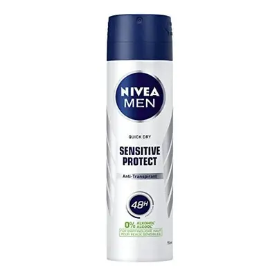 NIVEA MEN Anti-Perspirant Deodorant Spray Sensitive Protect Pack of (6 x 150ml), Mens Antiperspi