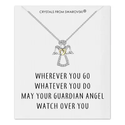 Guardian Angel Necklace with Quote Card Created with Swarovski Crystals