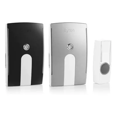 Byron 125m Twin Wireless Doorbell with Portable and Plug-in Flashing Chime BY535