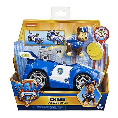 PAW PATROL Chases Deluxe Movie Transforming Toy Car with Collectible Action Figure, Kids Toys fo