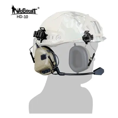 (tan) Tactical Helmet Headset With Fast Helmet Rail Adapter Peltor Comtac Headset Military Headp