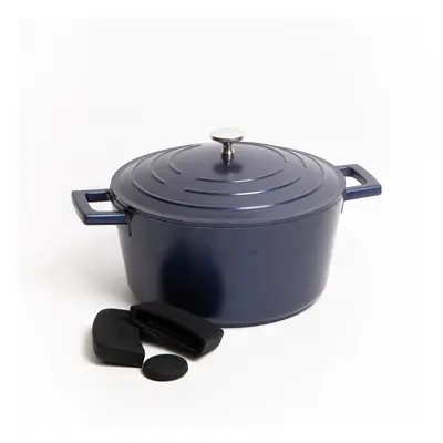 MasterClass Cast Aluminium Casserole Dish, Blue, 24cm/4Litre, Gift Boxed MasterClass Three Piece