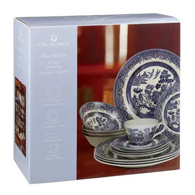 Churchill China Blue Willow Piece Dinner Set