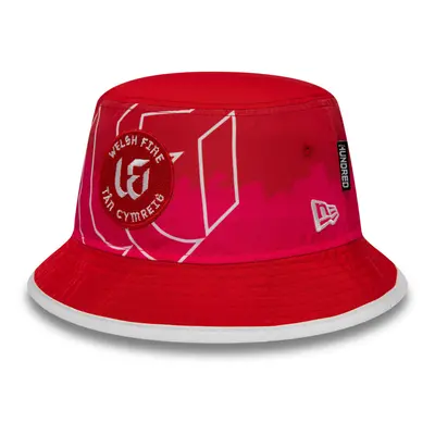 (Red, Medium) Welsh Fire The Hundred New Era All Over Print Bucket Hat