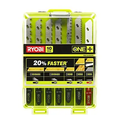 Ryobi RAK10JSBWM Jigsaw Blade Set (10 Piece), Silver