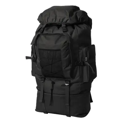 vidaXL Army-Style Backpack 100L Black Travel Hiking Camping Bag Rucksack