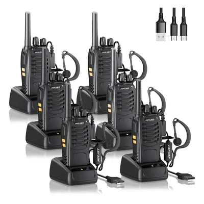 JUCJET 88E Walkie Talkie Long Range, Rechargeable Way Radio for Adults with Channels, VOX, USB C