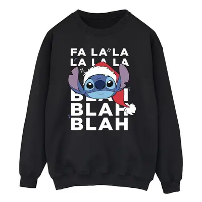 (S, Black) Disney Mens Lilo And Stitch Christmas Blah Blah Blah Sweatshirt