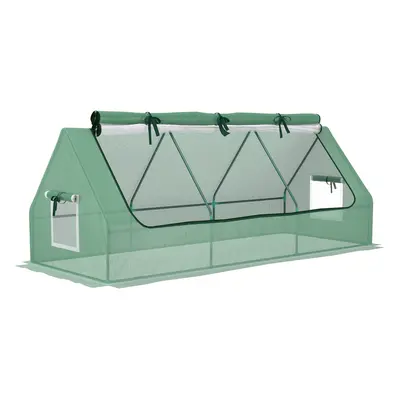 Outsunny Portable Small Polytunnel with Mesh Windows, 240x90x90cm