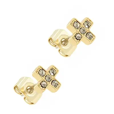 All We Are Chakana Inca Cross Crystal Stud Earrings For Women - Silver or Gold Tone Options