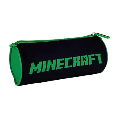 Minecraft Round Pencil Case Black/Green