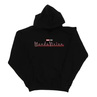 (S, Black) Marvel Mens WandaVision Logo Hoodie