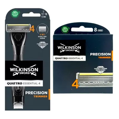 Wilkinson Sword Quattro Titanium Precision Trimmer Razor + Blades