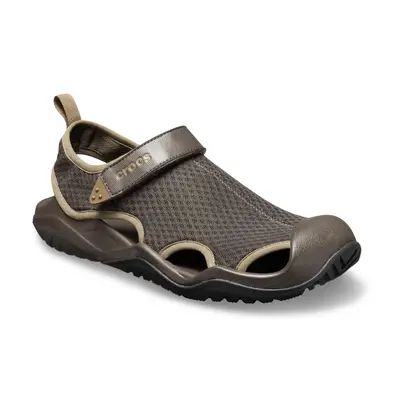 (US 14) Crocs Mens Swiftwater Mesh Deck Outdoor Athletic Lightweight Sandal - Espresso