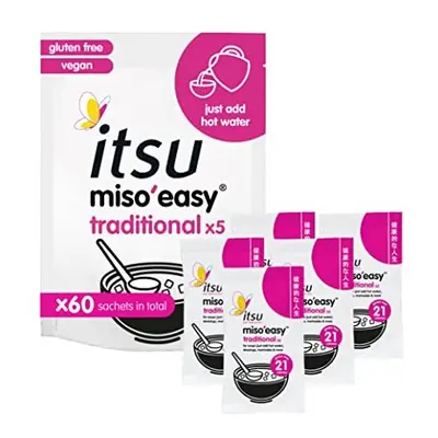 itsu Miso'Easy Traditional Miso - Instant Miso Soup Sachets 12x105g (Pack of - soups in total)