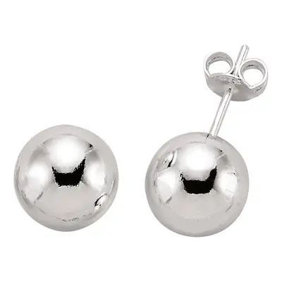 Jewelco London Ladies Sterling Silver Ball Stud Earrings - GVE158-10MM