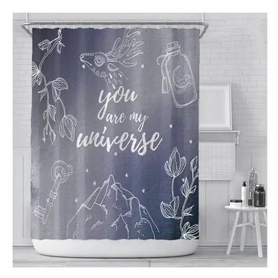 (A) 180x180cm Waterproof Shower Curtain Star Shower Curtain Digital Printing Polyester Shower Cu