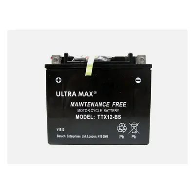 Ultramax TTX12-BS (Replaces Yuasa YTX12-BS), 12v 10Ah Motorcycle