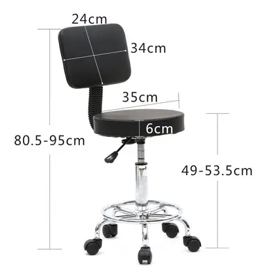 Spa Salon Stool Gas Lift Backrest Barber Beauty Massage Hairdressing Chair