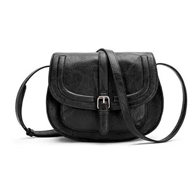 AFKOMST Crossbody Bag for Women, Small Satchel and Shoulder Bag,Vintage Saddle Handbags,Vegan Le