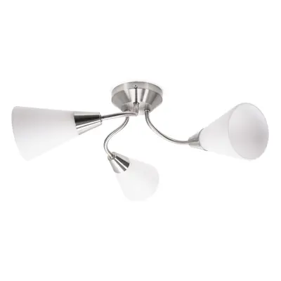 ValueLights Kristina Way Silver Ceiling Light with Frosted Shades