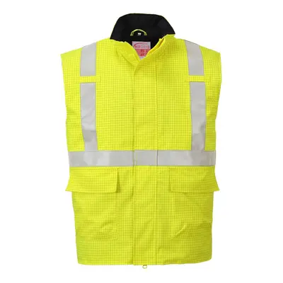 (XXL, Yellow) Portwest Mens Hi-Vis Bizflame Rain Anti-Static Gilet