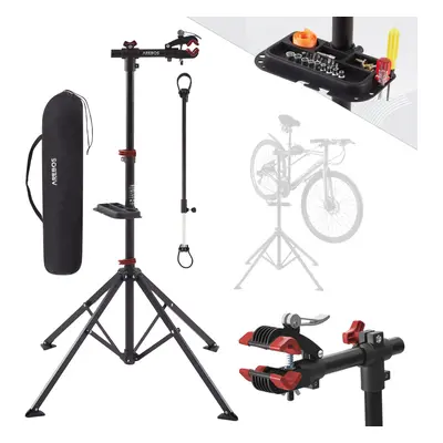 AREBOS Bike Repair Stand | Adjustable | Folding | capacity 30kg | 360Â° | Red-Black