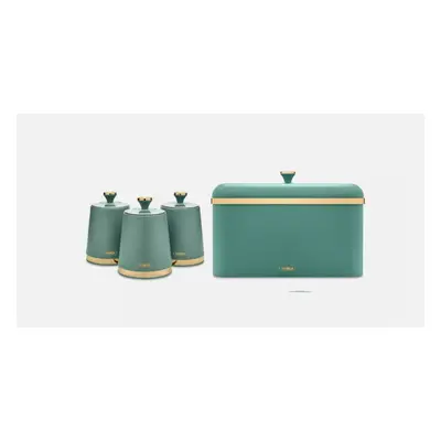 Green Bread Bin Canisters Set Jade Storage Containers Jars Cavaletto