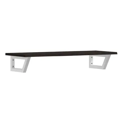 vidaXL Basin Shelf Wall Mounted Bathroom Countertop Steel and Solid Wood Oak