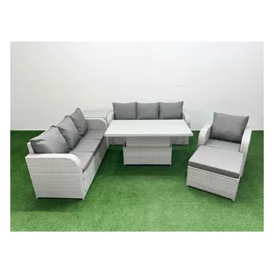 Fimous Seater Poly Rattan Outdoor Garden Furniture Adjustable Lifting Dining or Coffee Table Sof