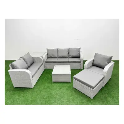 Fimous Patio PE Wicker Seater Outdoor Rattan Furniture Sofa Sets with Reclining Chair Loveseat S