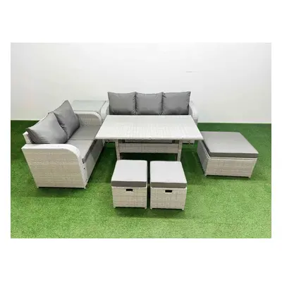 Fimous Seater PE Rattan Wicker Garden Furniture Patio Conservatory Sofa Set with Seater Sofa Lov