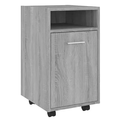 (grey sonoma) vidaXL Side Cabinet with Wheels Chipboard Home Rolling Cabinet Multi Colours