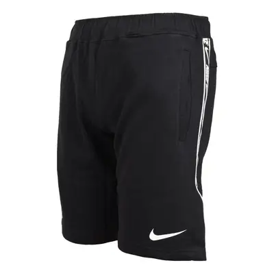 (Black, L) Nike Mens Repeat Casual Fleece Shorts Black & Grey