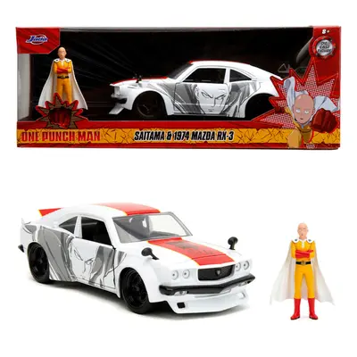 Jada One Punch Man Mazda RX-3 with Saitama Figure 1:24 Diecast Car