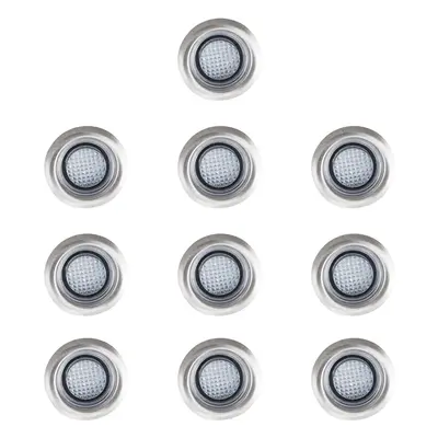 10 Pack Silver Outdoor Decking Light