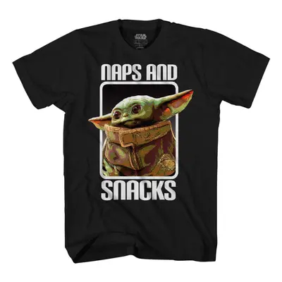 STAR WARS Baby Yoda Grogu Nap Snack Adult Tee Graphic T-Shirt for Men