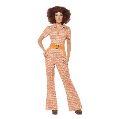 Smiffy's Jumpsuit Chic Costume (small, Beige) - 70s dress costume fancy chic authentic ladies ou