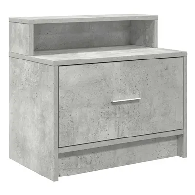 (concrete grey, pcs) vidaXL Bedside Cabinet with Drawer Concrete Grey 51x31x47 cm bedside table