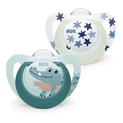 NUK Star Night & Day Dummy for Babies Months Lollipop in The Dark Silicone BPA Free Crocodile Gr