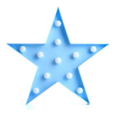 (Blue) Cute LED Five-Pointed Star Night Light for Baby Kids Bedroom Home Decor