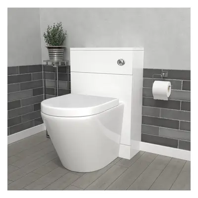 Nes Home 500mm Back To Wall Rimless Toilet with WC Unit Gloss White