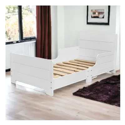 (White) Classic Wooden Kids Bed Safety Side Guard Rail