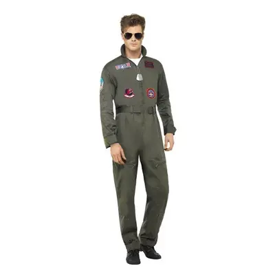 Adult's Top Gun Costume - top gun costume deluxe fancy dress mens aviator jumpsuit pilot outfit 